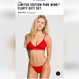 PINK Victoria's Secret Limited-Edition Wink Flirty Bra And V-string Panty Set